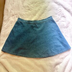 Olivaceous | Denim A-line Mini Skirt
